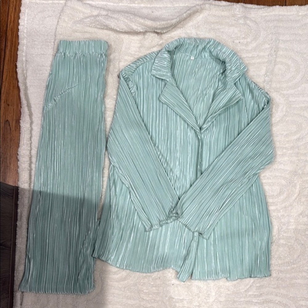 Elegant Mint Green Women's Pants & Jumpsuit Set - Picture 3 of 3